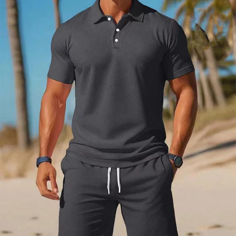 Conjunto de verano de dos piezas para hombre – Camiseta y pantalón corto