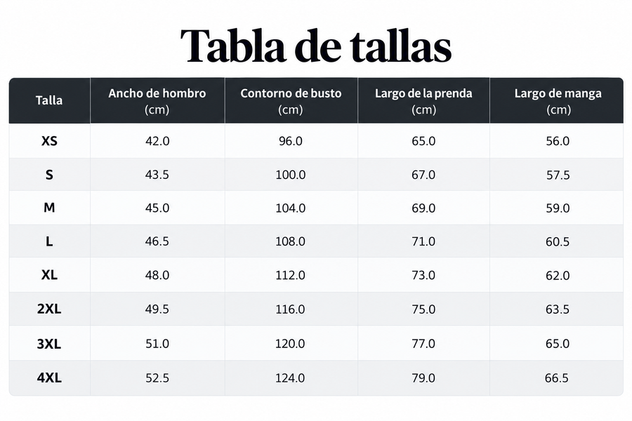 Guía de tallas de Milán | Cárdigan Casual de Punto